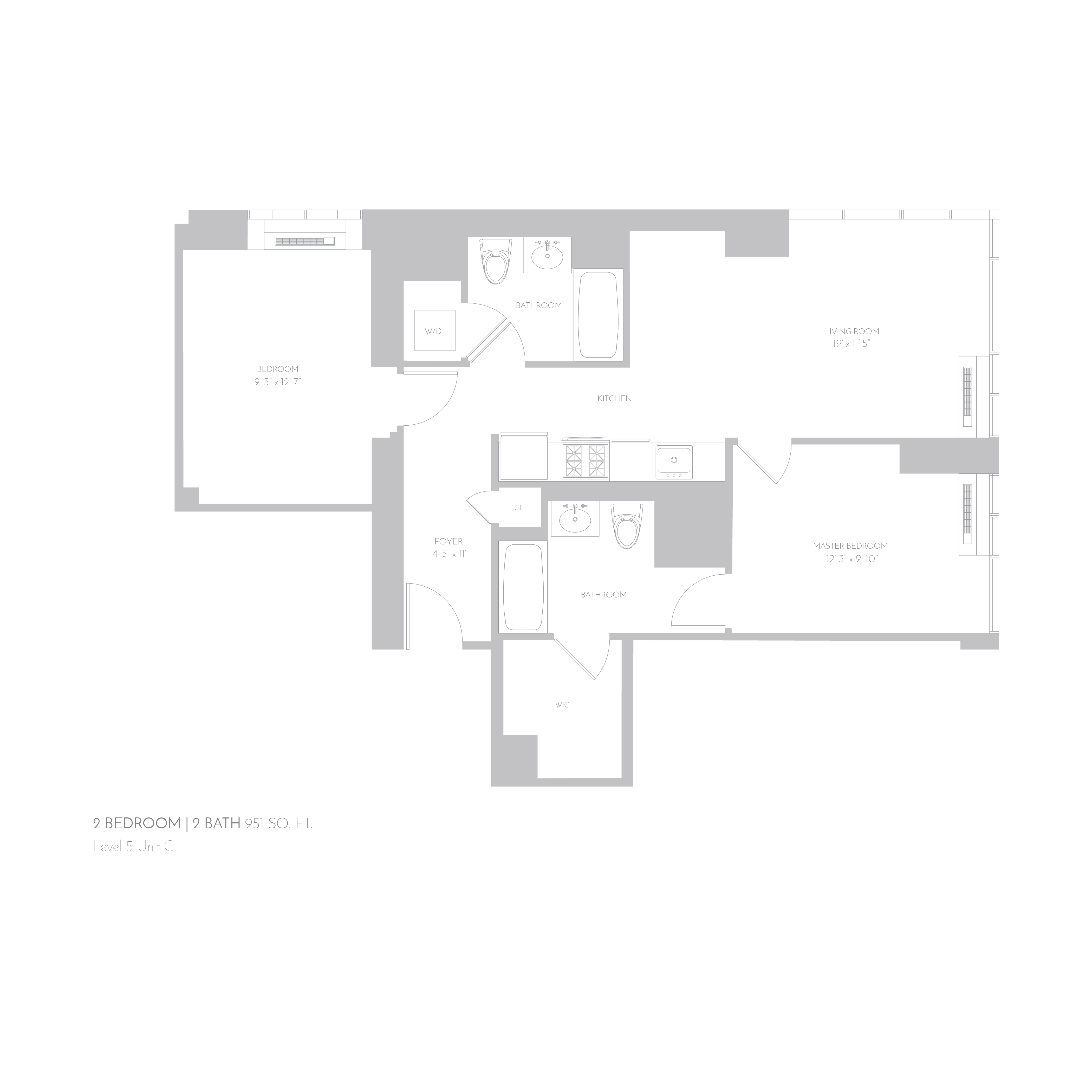 Floor plan layout diagram for 5 C
